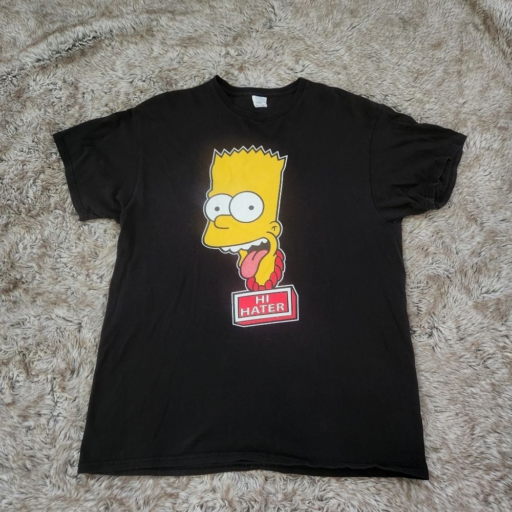 The Simpsons Bart Simpson Hi‎ Haters Black Graphic Tee Unisex Size Large